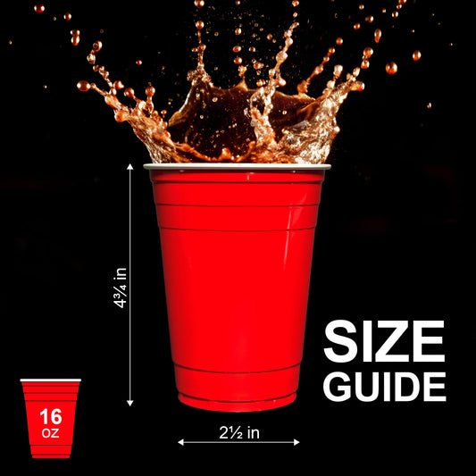 16 oz Disposable Plastic Party Cups – Assorted Colors, 50 Pack