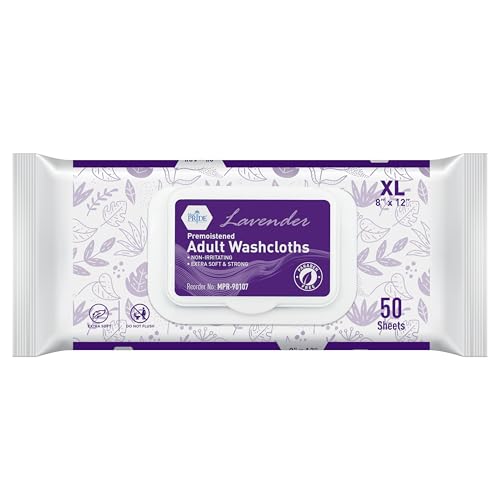 Premoistened Disposable Washcloths – 8" × 12", Lavender Scent, 600 Ct
