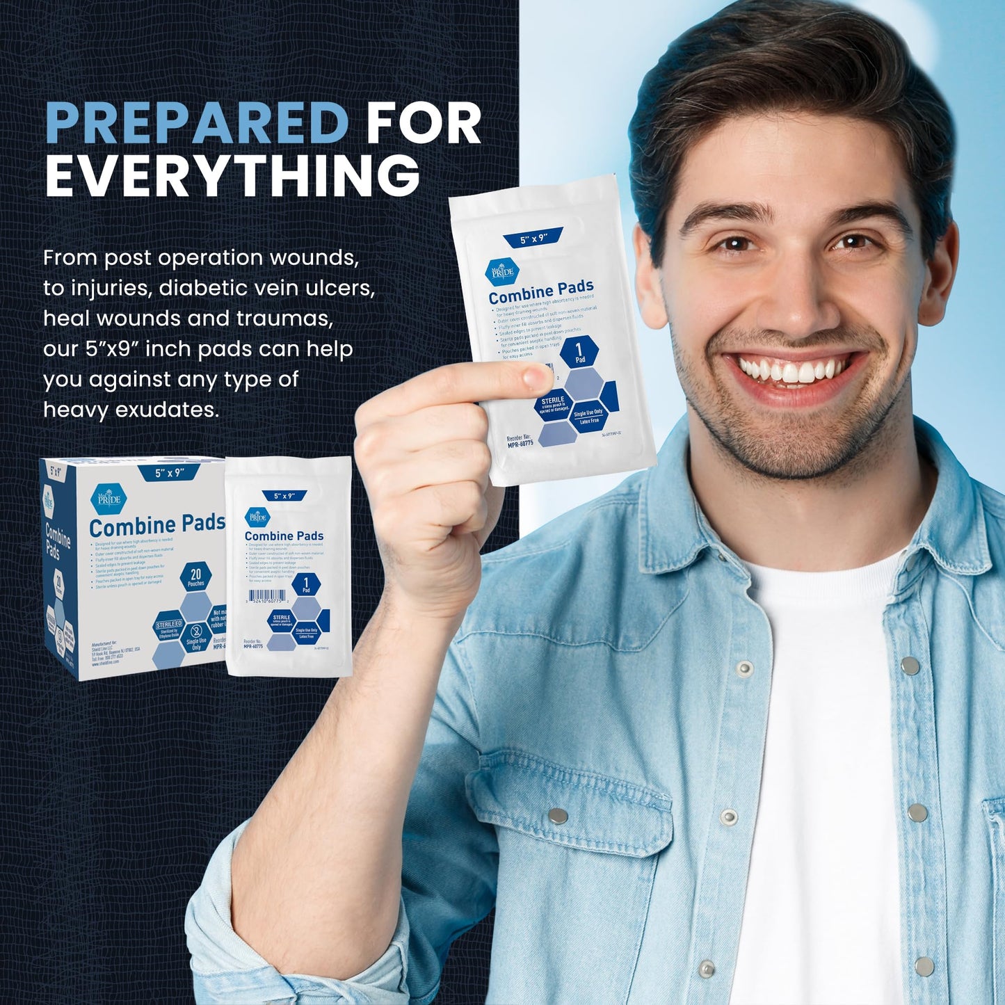 Sterile Combine ABD Pads – Individually Wrapped, Absorbent Dressing