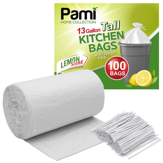 13 Gallon Tall Kitchen Trash Bags with Twist Ties