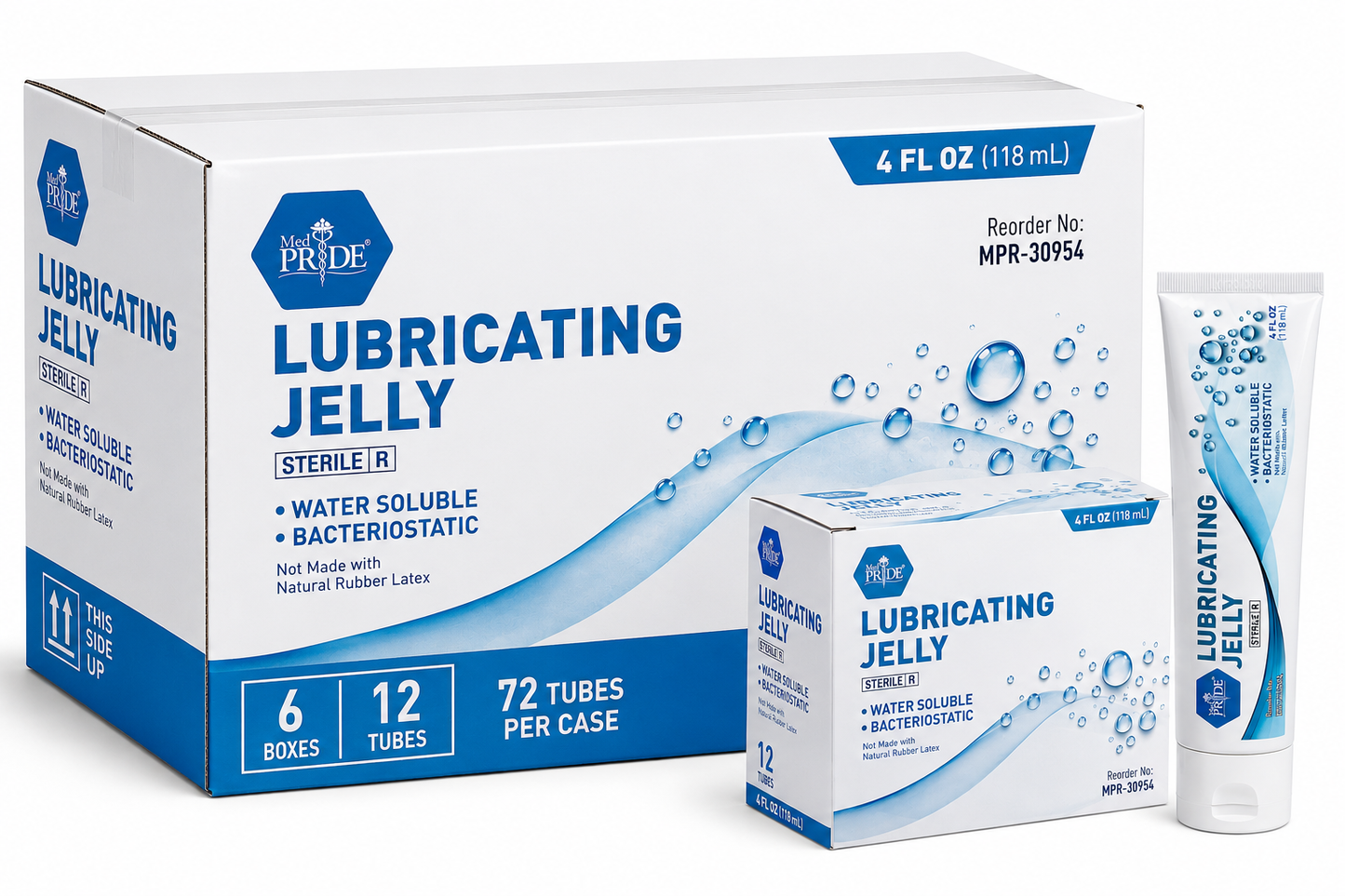 Sterile Lubricating Jelly, Water-Soluble, 4 oz Tubes – 12 Pack