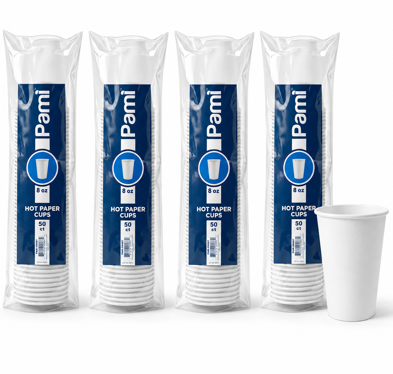Disposable Paper Hot Coffee Cups - White, 8 oz