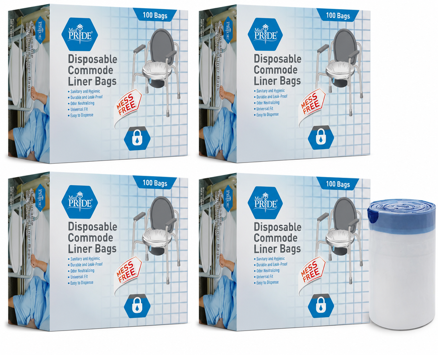 Disposable Commode Liner Bags with Drawstring