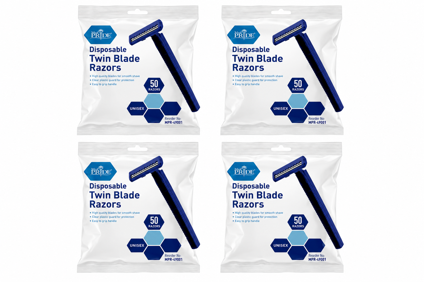 Disposable Twin Blade Shaving Razors – 50 Ct Bag