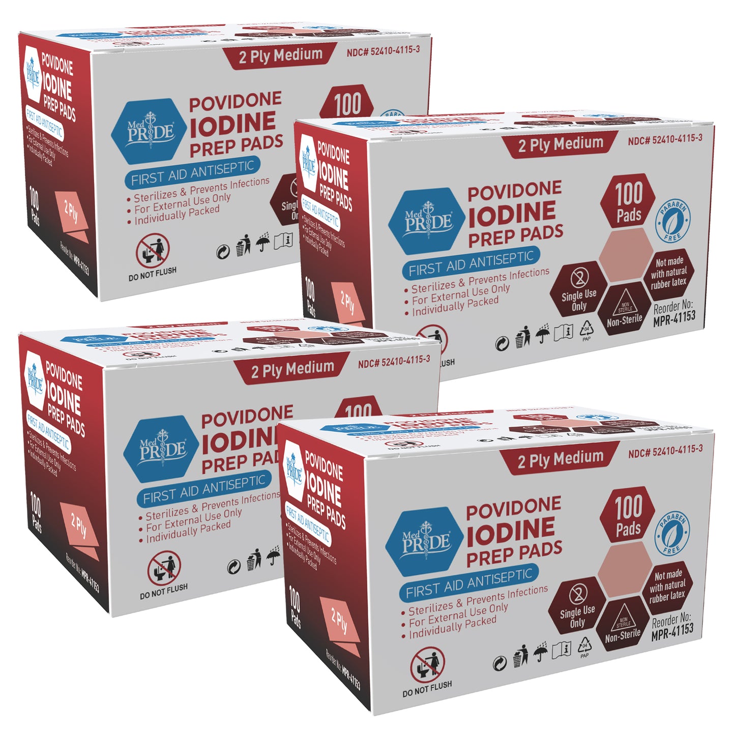 Povidone-Iodine Prep Pads – Individually Wrapped, Alcohol-Free
