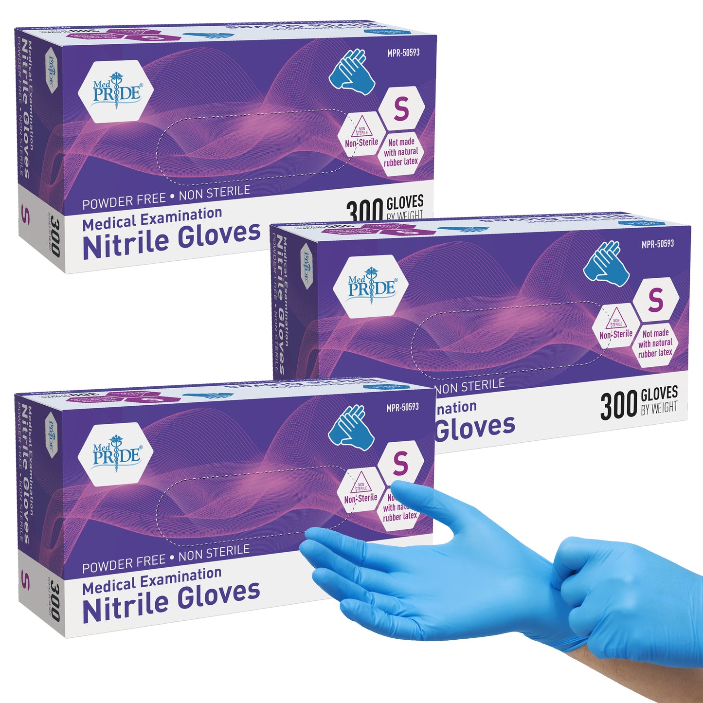 Blue Nitrile Medical Examination Gloves – 300ct Box