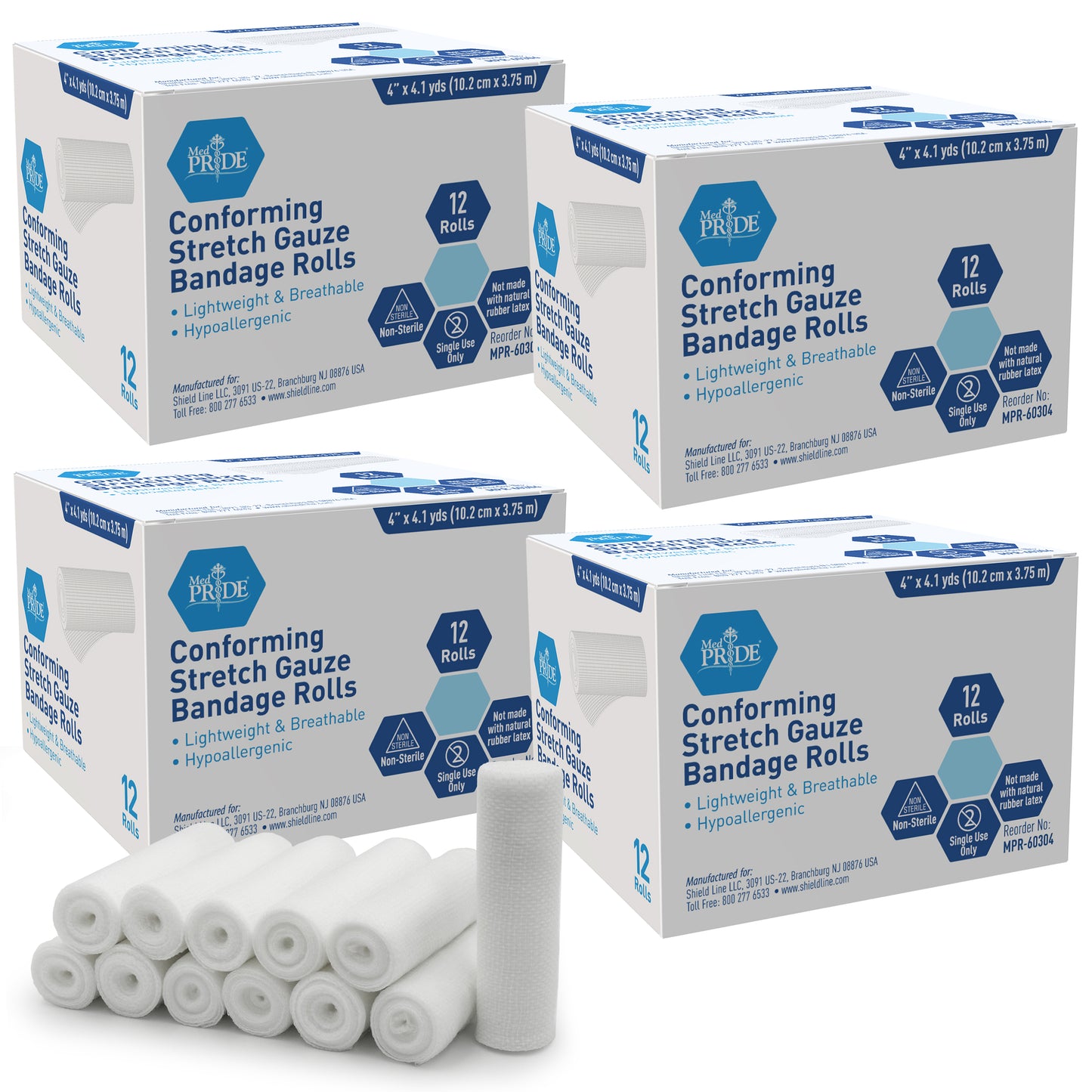 Conforming Stretch Gauze Bandage Rolls – Non-Sterile