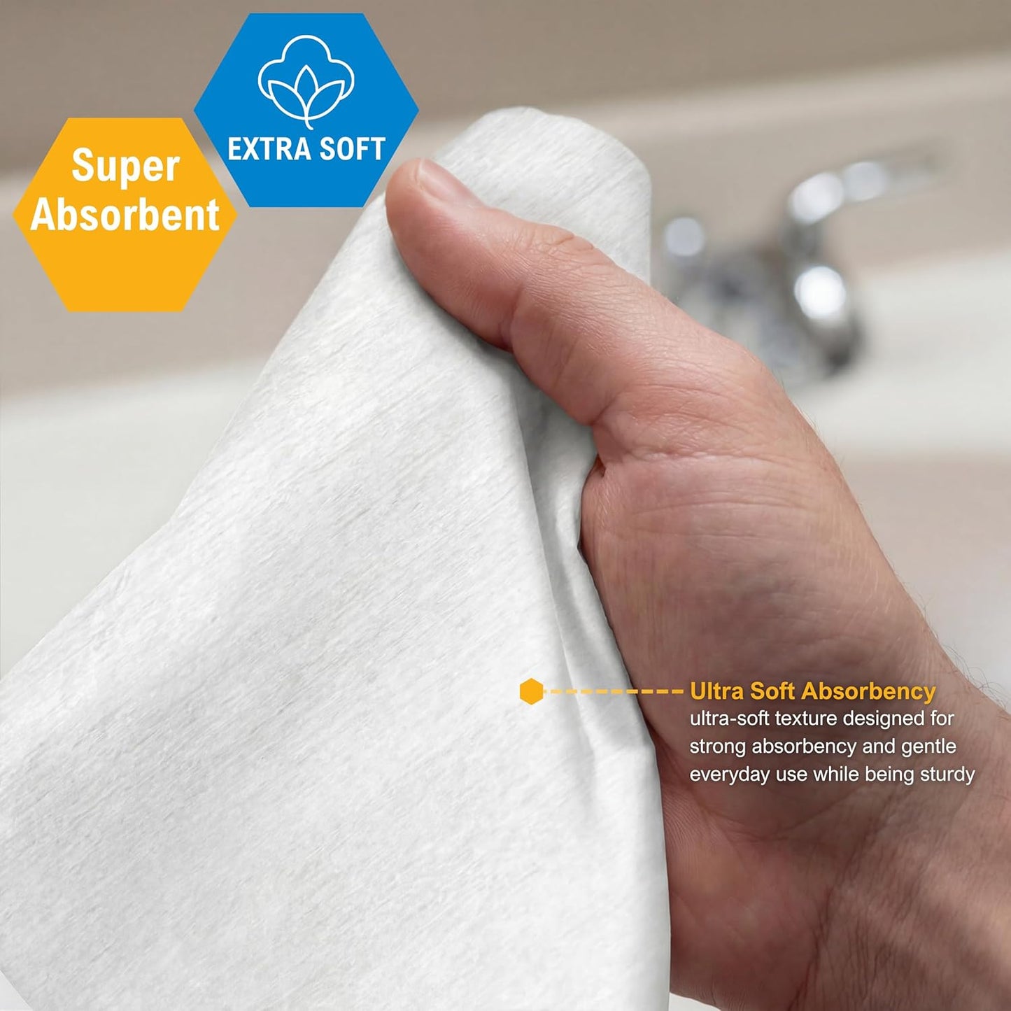 Disposable Dry Wipes 11" x 12" – Ultra Soft Personal Care Washcloths