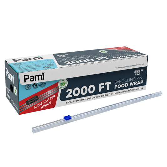 Plastic Cling PVC Food Wrap 2000 FT With Slide Cutter