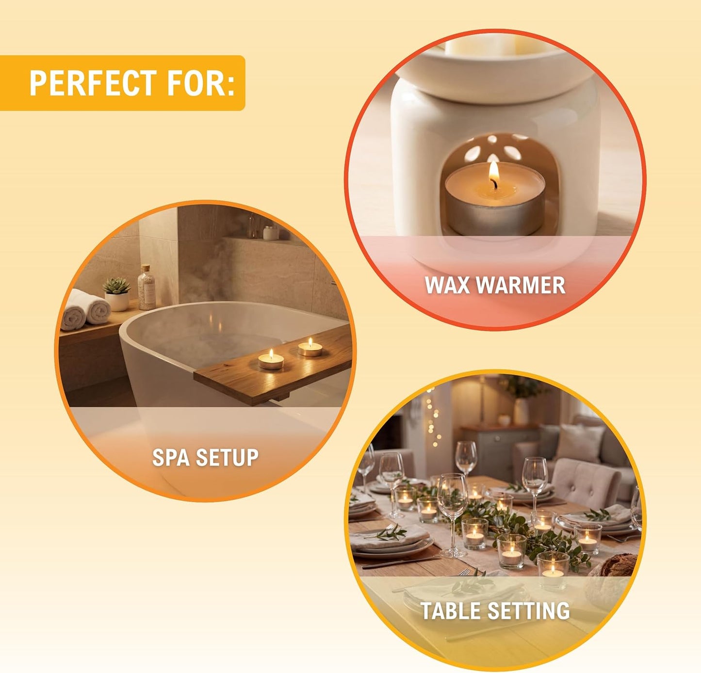 Tealight Candles – 4 Hour Burn Time, 200 Pack