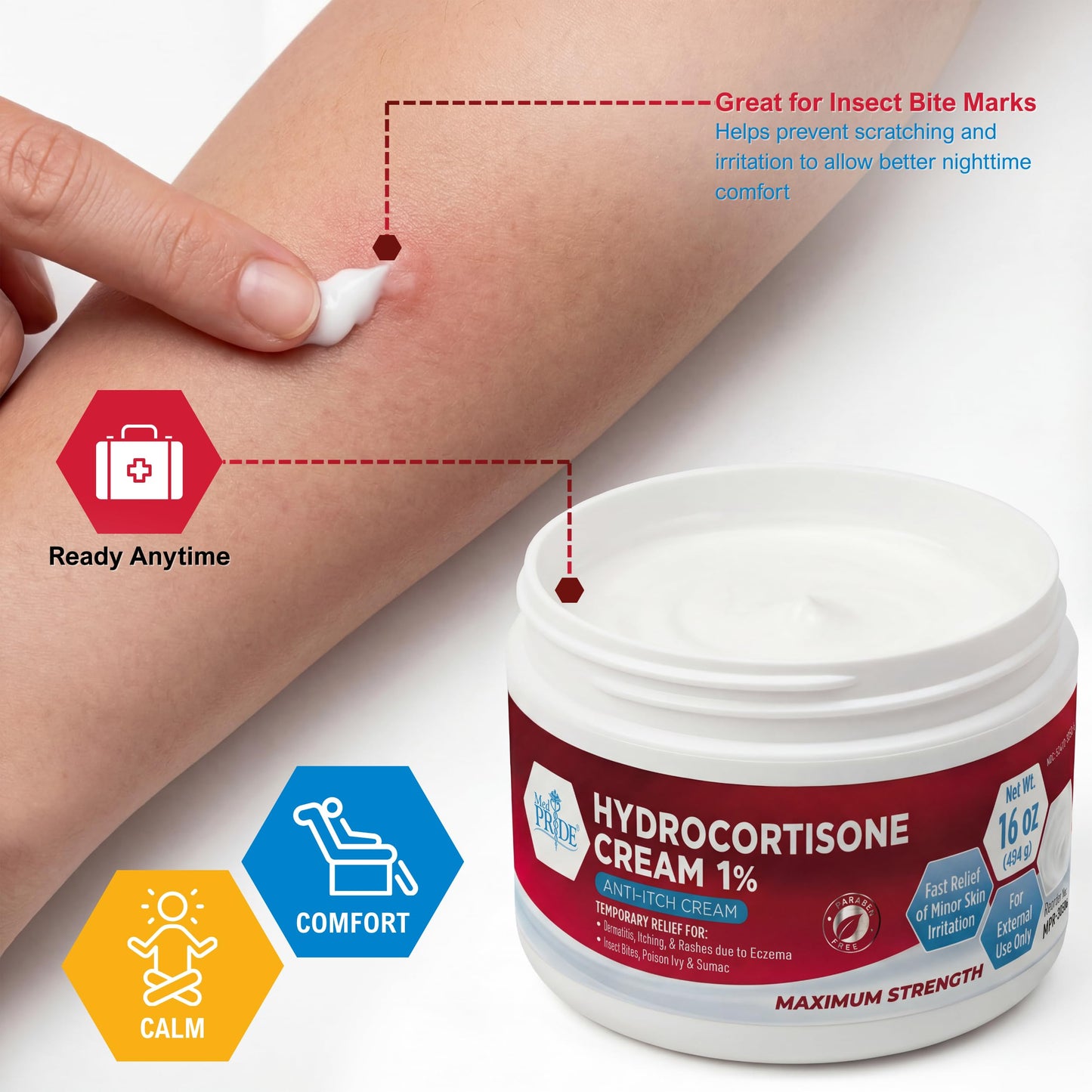 Hydrocortisone Anti Itch Cream 1% - 16 oz Jar