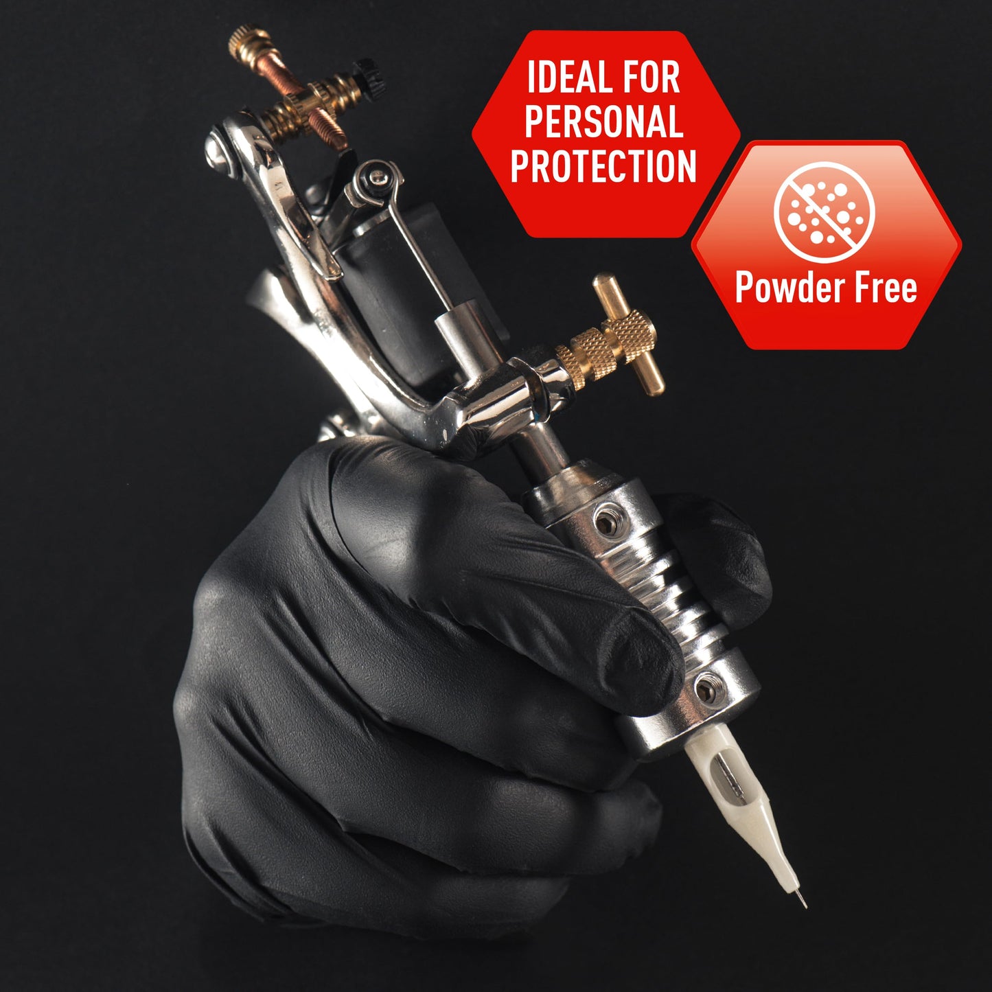 5 Mil Black Nitrile Examination Gloves, Chemo Compliant - Box of 100