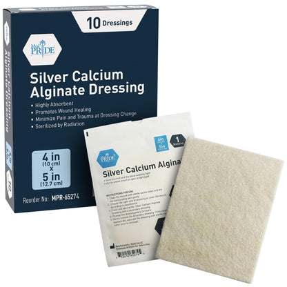Silver Calcium Alginate Wound Dressing Pads – Antimicrobial, Sterile