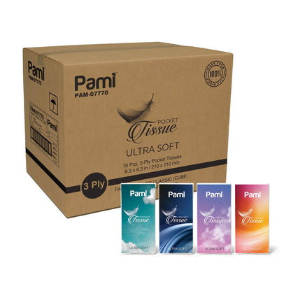 Premium Ultra Soft Travel Pocket Tissues - 3 Ply