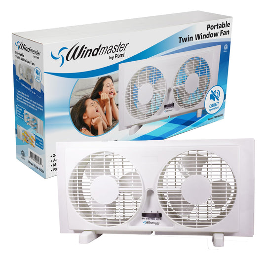 Portable 9” Twin Window Fan - White