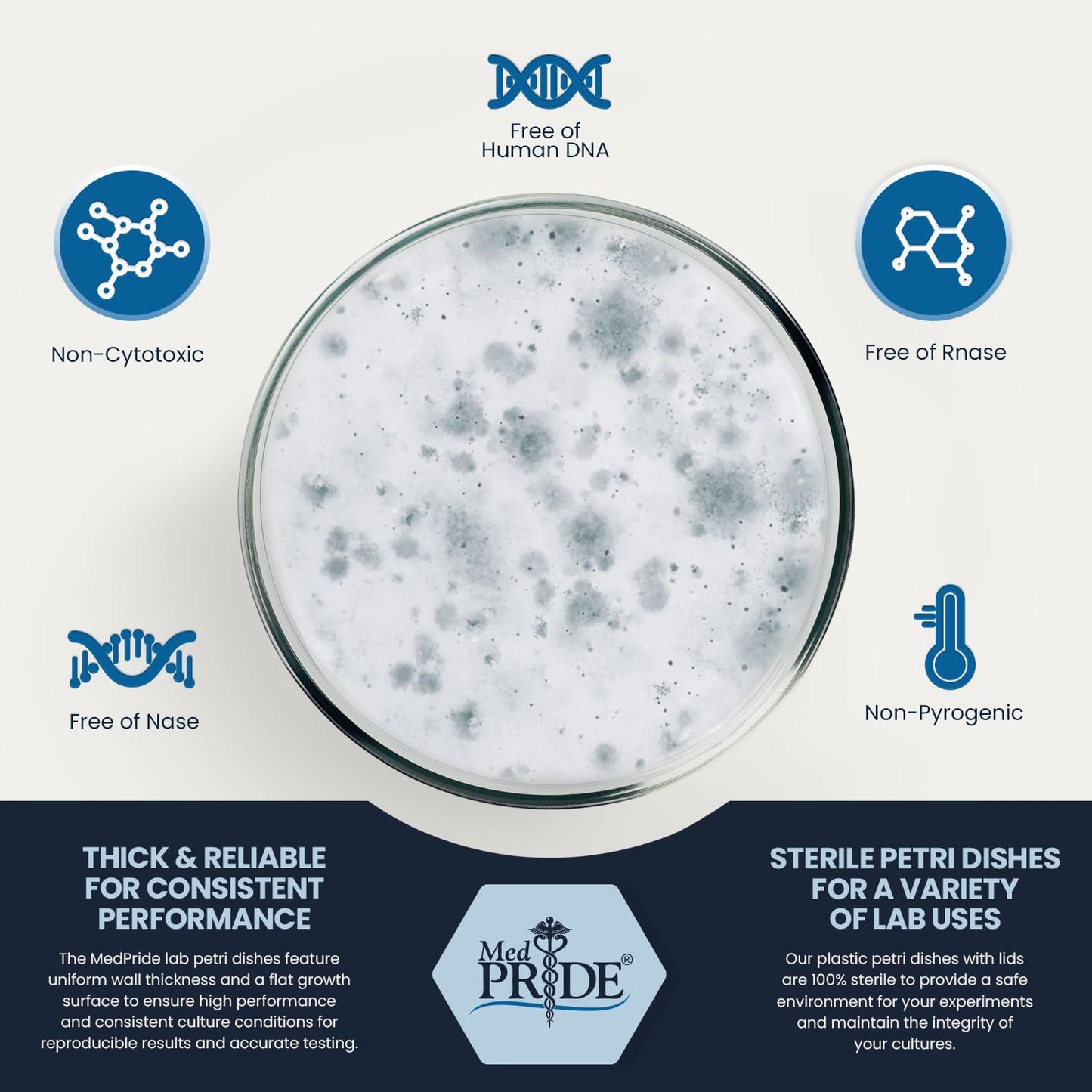 Stackable Sterile Petri Dishes with Lids, 90mm x 15mm