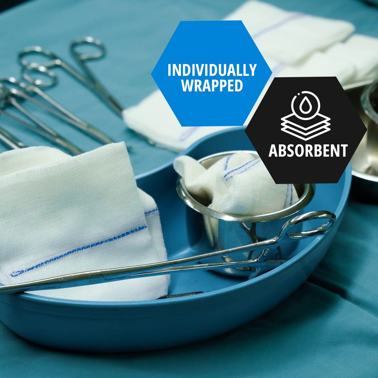 Extra Absorbent Sterile Abdominal ABD Pads – 5" × 9", 50ct, Individually Wrapped