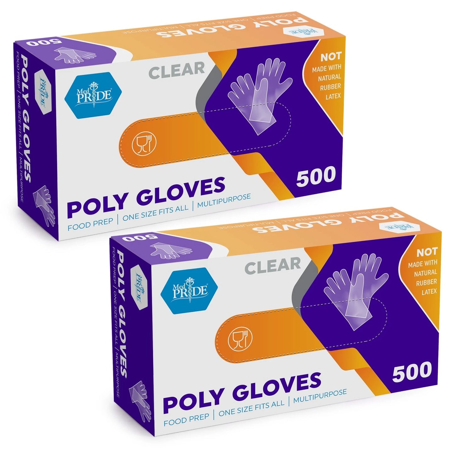 Clear Poly Gloves -  Multipurpose Gloves - Box of 500