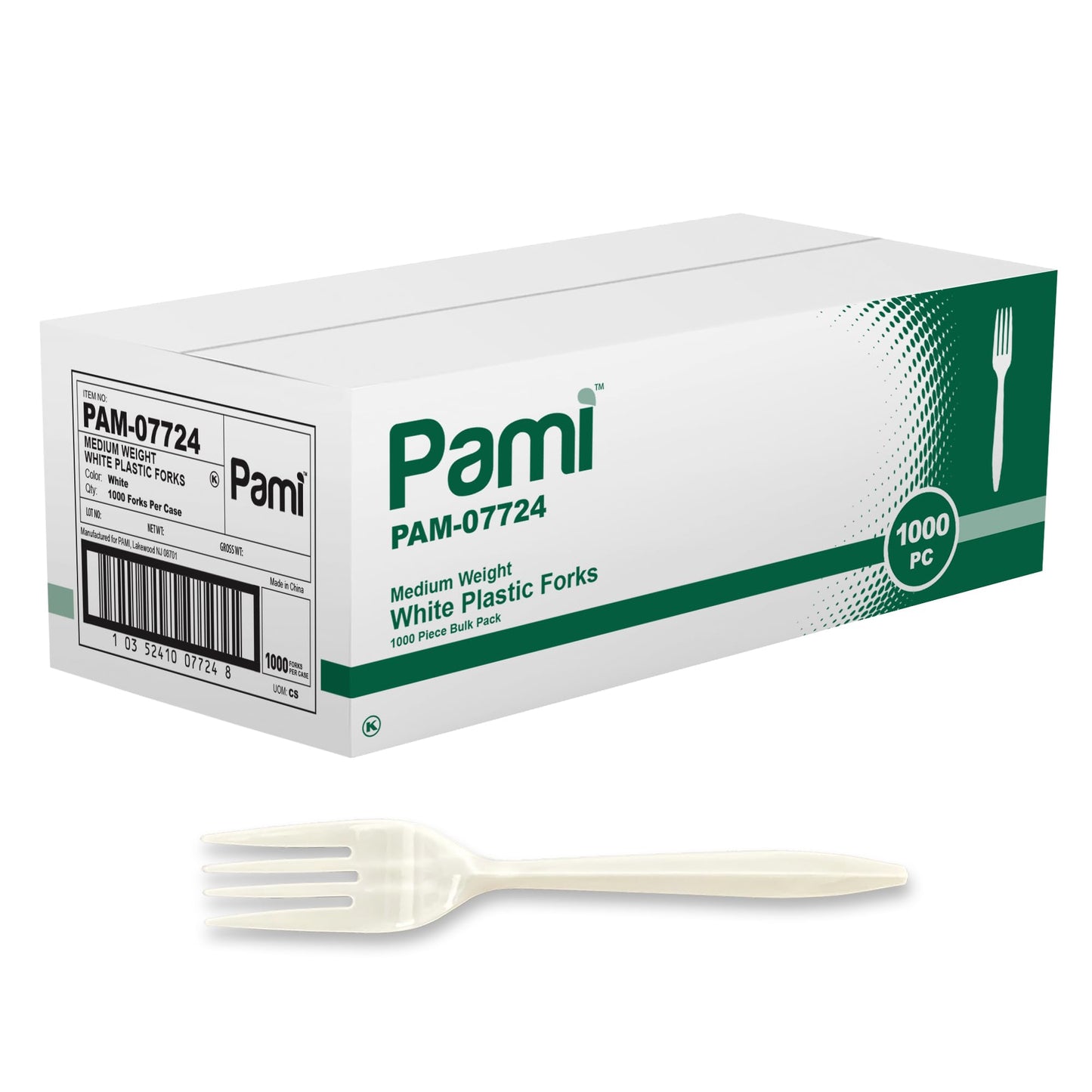 Medium-Weight Disposable Plastic Silverware – White Utensils, 1000-Pack