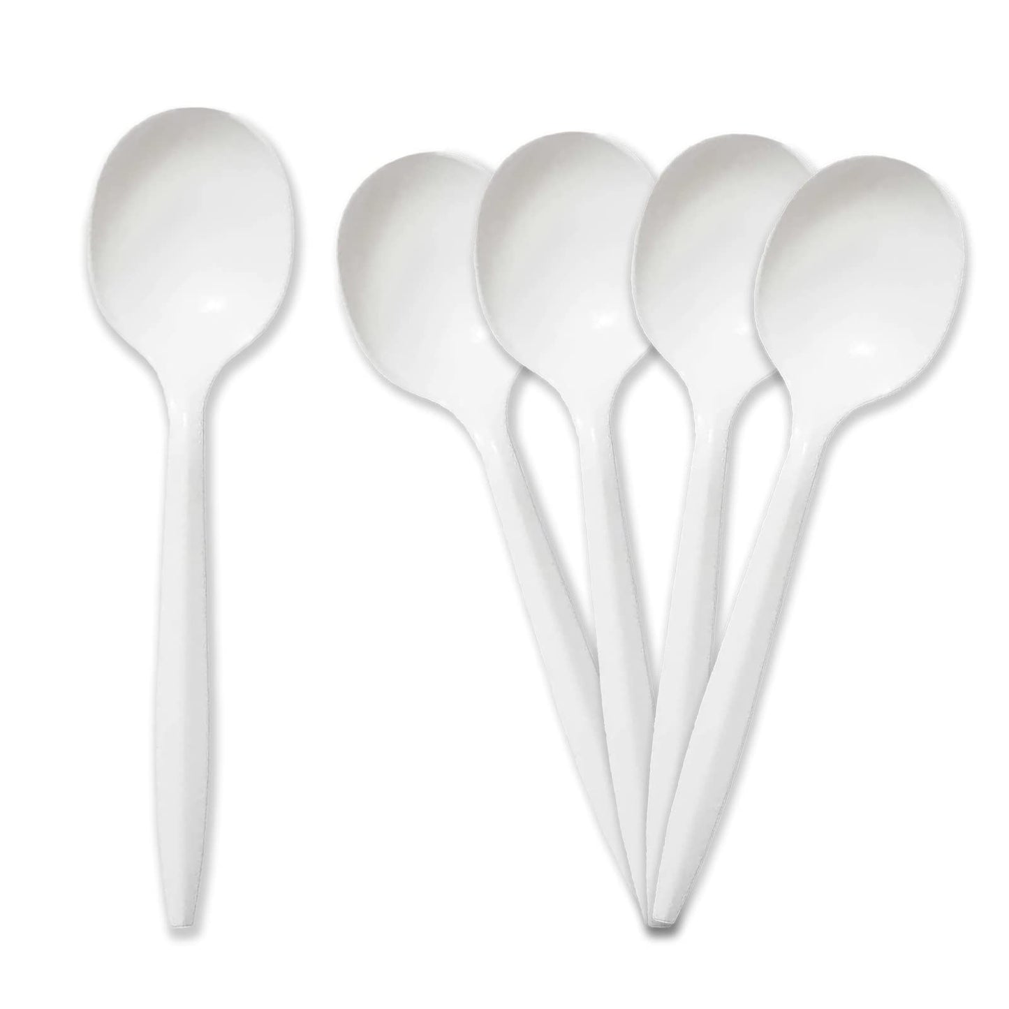 Medium-Weight Disposable Plastic Utensils – White Forks, Spoons & Knives 400-Pack