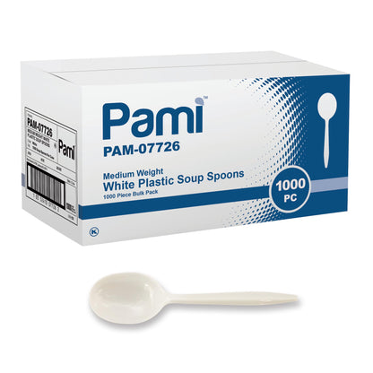 Medium-Weight Disposable Plastic Silverware – White Utensils, 1000-Pack
