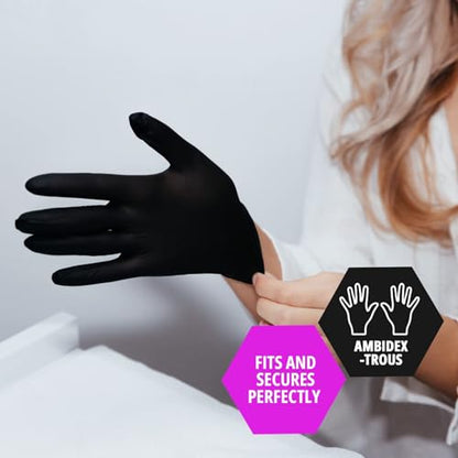 Black Nitrile Exam Gloves Medium 100 ct 6 mil Powder Free Latex Free