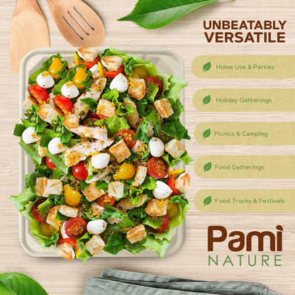 9x12” Compostable Bagasse Food Trays – Biodegradable, 250ct