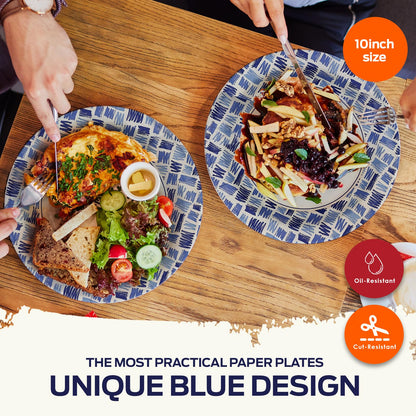 Party Paper Plates & Bowls Disposable Blue – Disposable