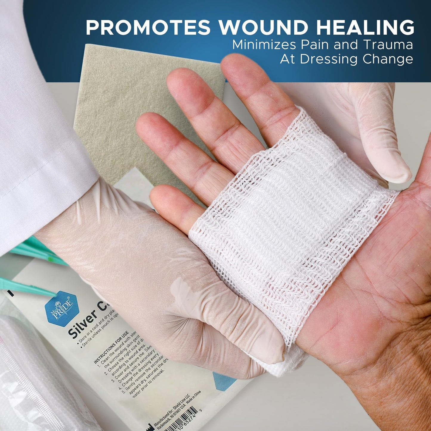 Silver Calcium Alginate Wound Dressing Pads – Antimicrobial, Sterile