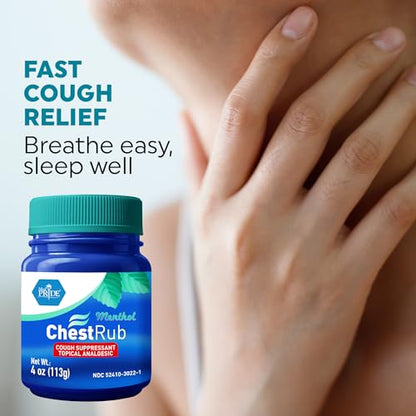 Menthol Camphor Chest Rub – Cough Suppressant & Topical Analgesic Ointment - 4 oz