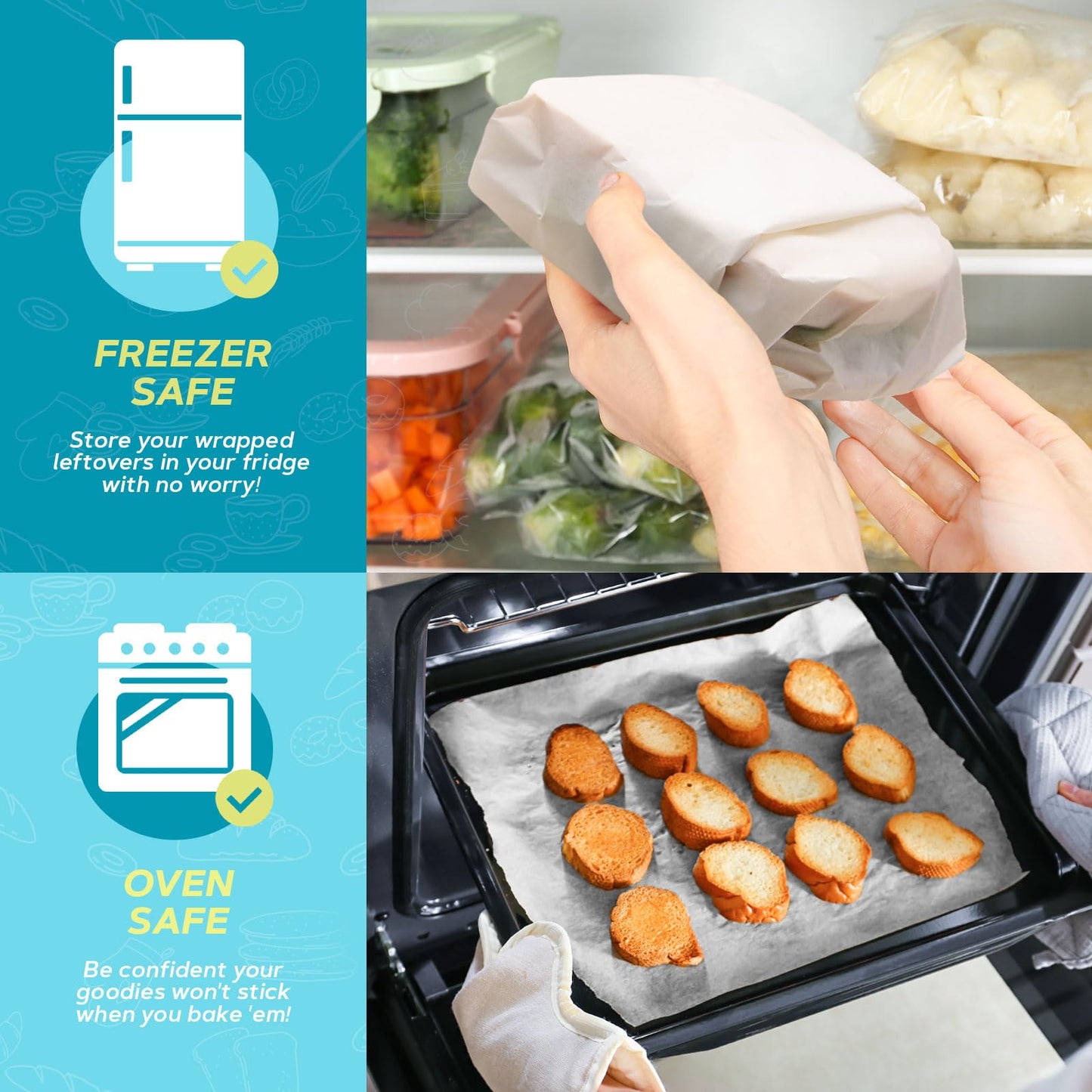 Pre Cut Parchment Baking Sheets 12x16 - Nonstick