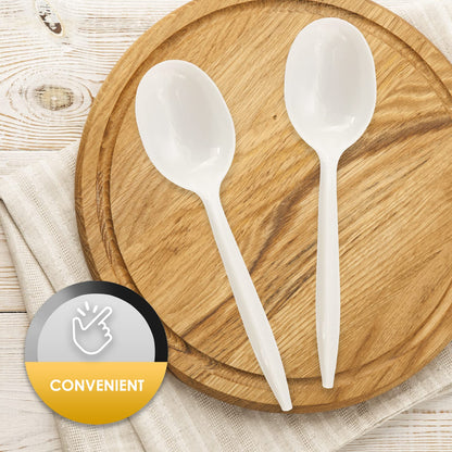 Medium-Weight Disposable Plastic Silverware – White Utensils, 1000-Pack