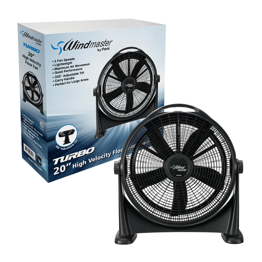 20” High Velocity Floor Fan Turbo 3 Speed Portable