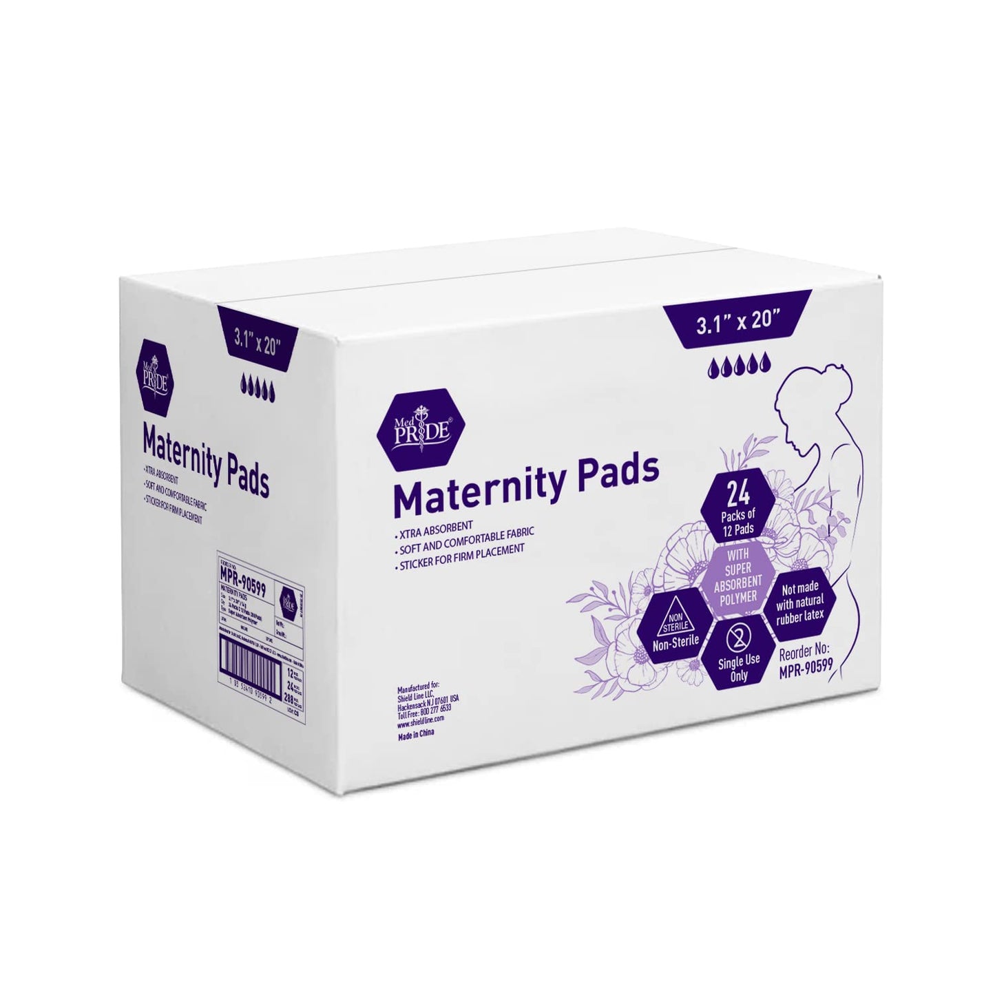 Maternity Pads – Extra Absorbent Postpartum Pads - 3.1" × 20"
