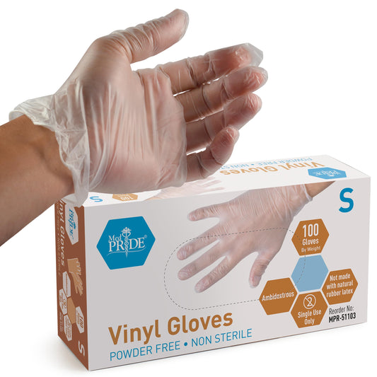 4.3 mil Vinyl Gloves, 100 ct,  Powder-Free, Non-Sterile, Heavy Duty