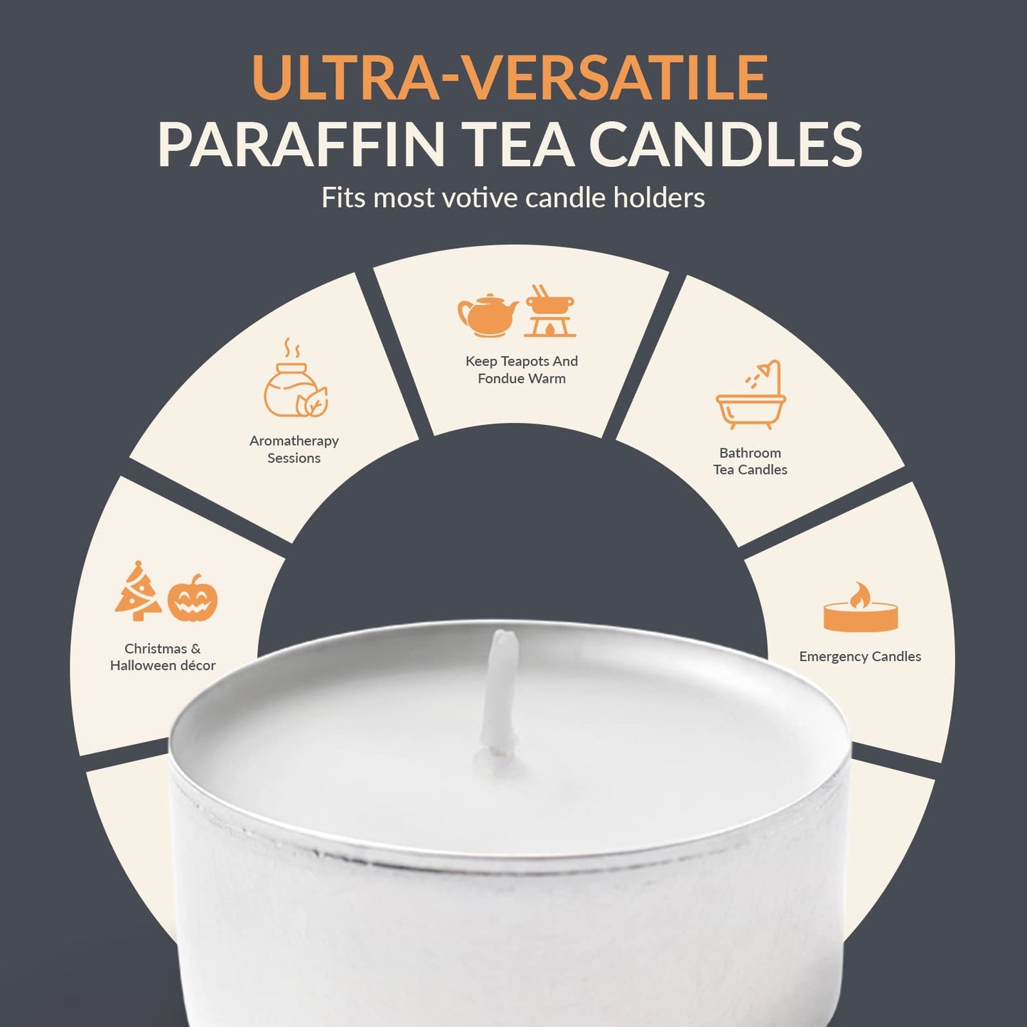 Tealight Candles, 8 Hour Burn - 50 Pack