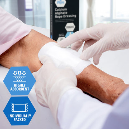 Sterile Calcium Alginate Rope Wound Dressing – 0.8" × 11.8", Pack of 5