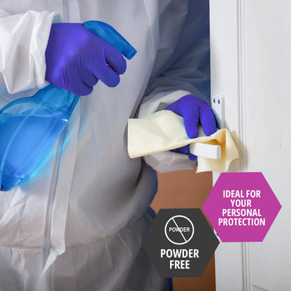 Blue Nitrile Medical Examination Gloves - Powder-Free - 50ct Box