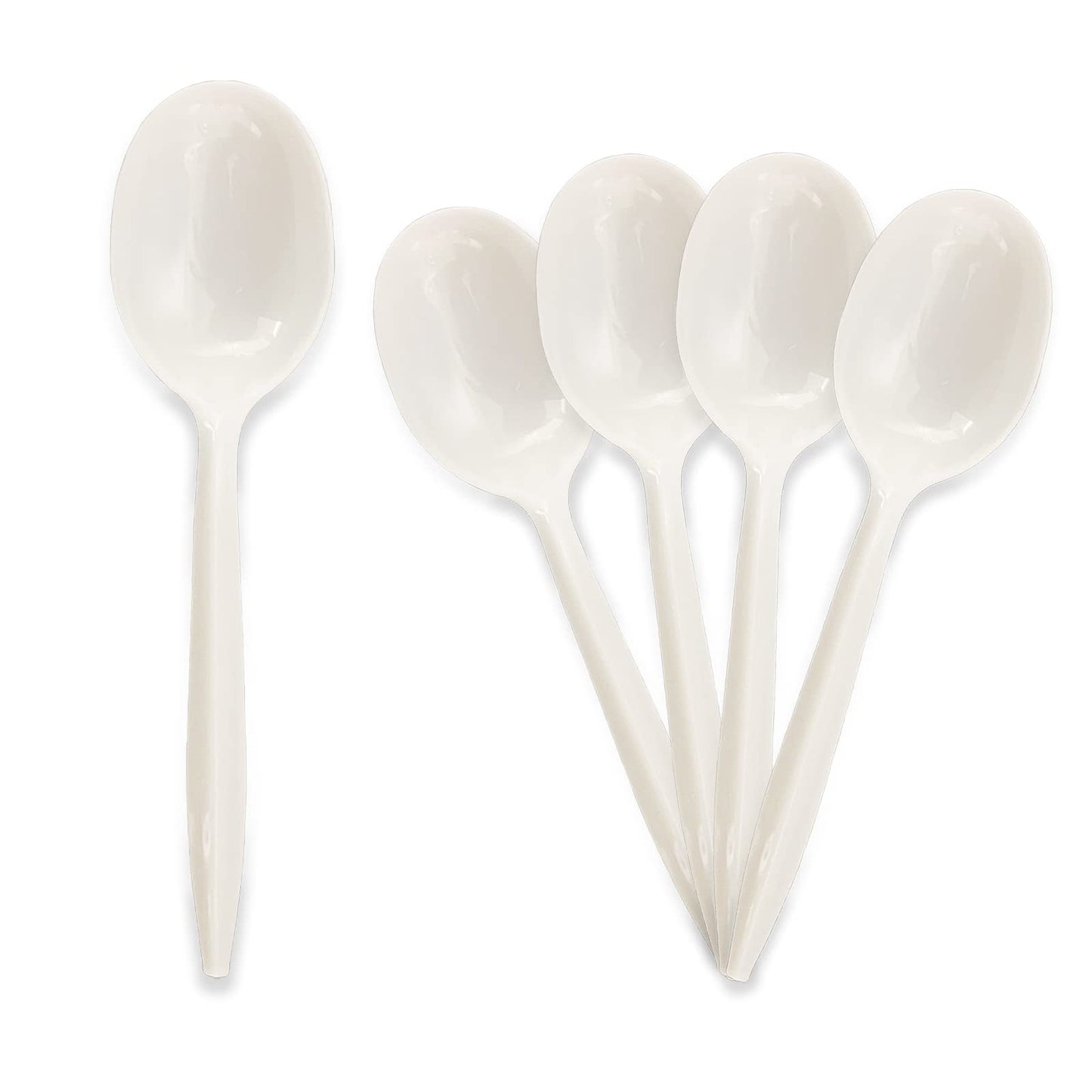 Medium-Weight Disposable Plastic Silverware – White Utensils, 1000-Pack