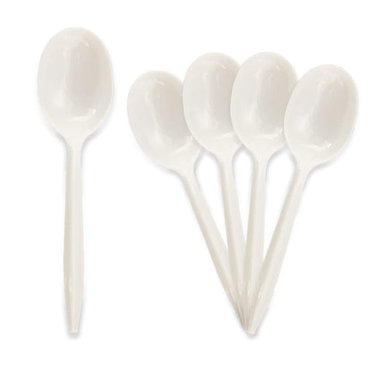 Medium-Weight Disposable Plastic Silverware – White Utensils, 1000-Pack