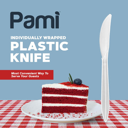 Individually Wrapped Medium-Weight Disposable White Plastic Utensils 1000ct