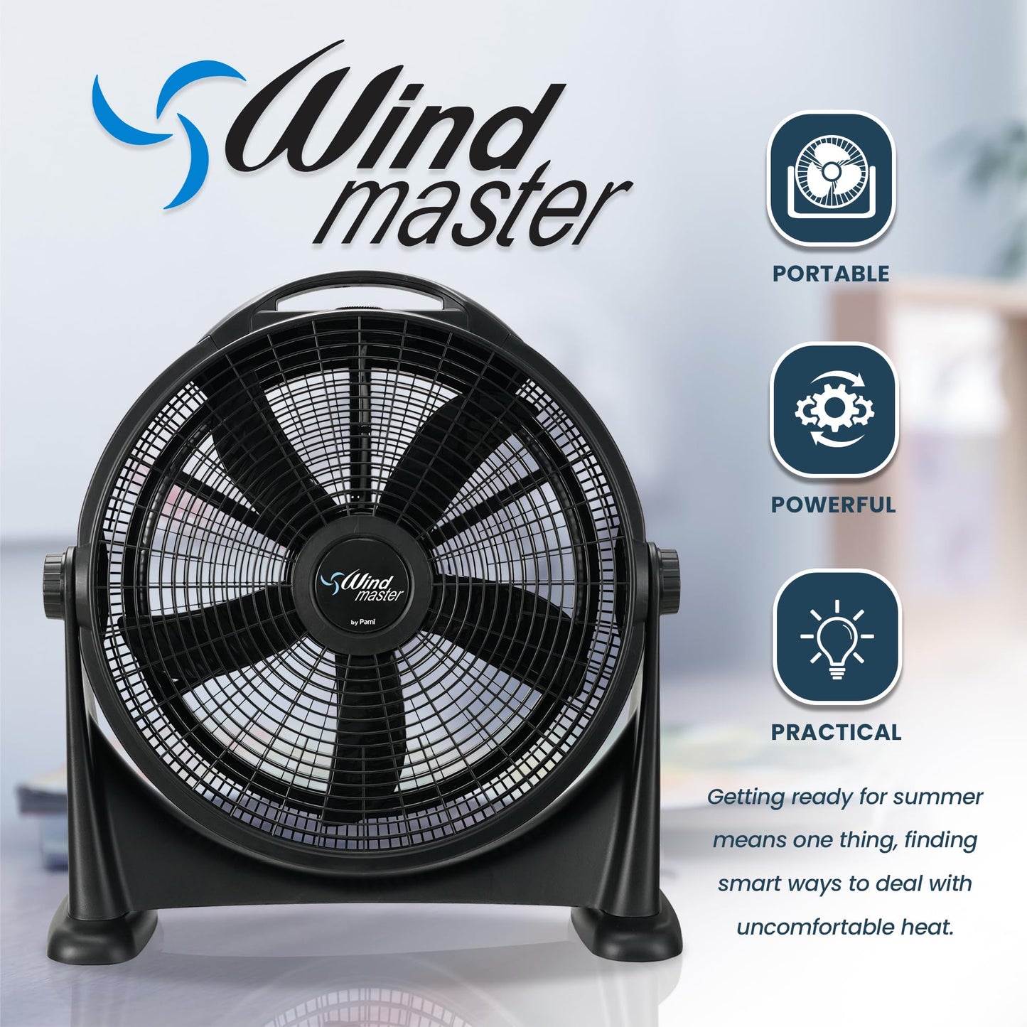 20” High Velocity Floor Fan Turbo 3 Speed Portable