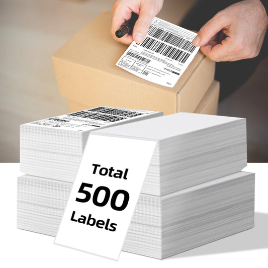 4x6 Direct Thermal Shipping Labels, 4,000 Fanfold, 8x500, Rollo/Zebra