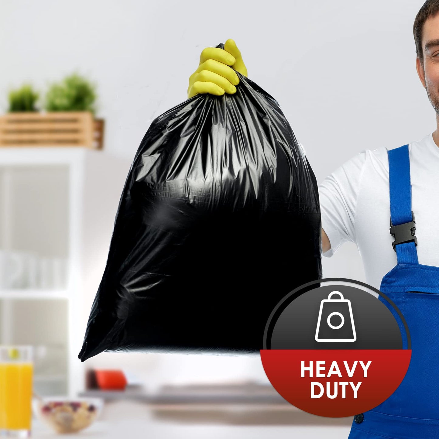 33 Gallon Black Trash Bags – 60 Pack