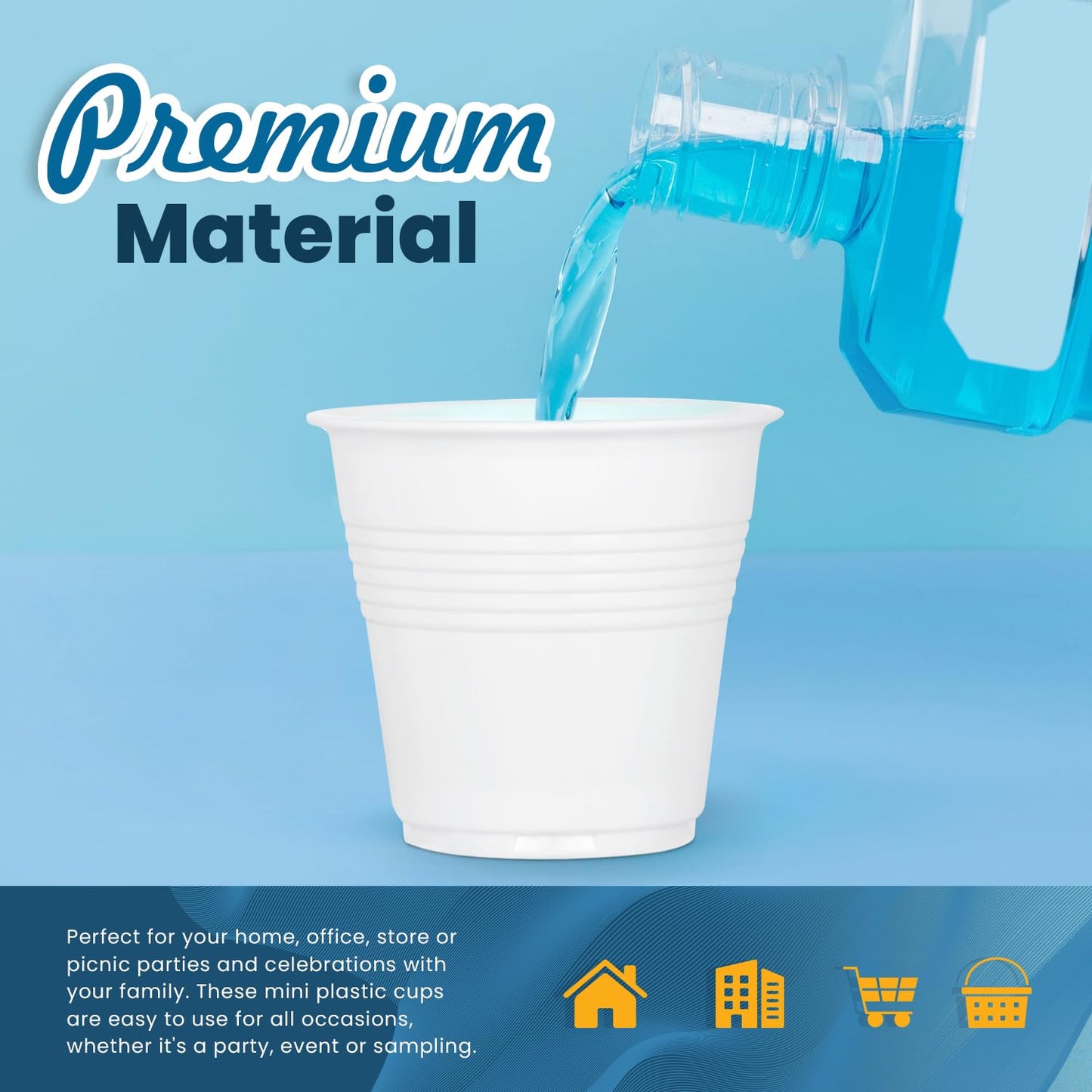 3 oz Plastic Bathroom Cups - BPA Free, Disposable