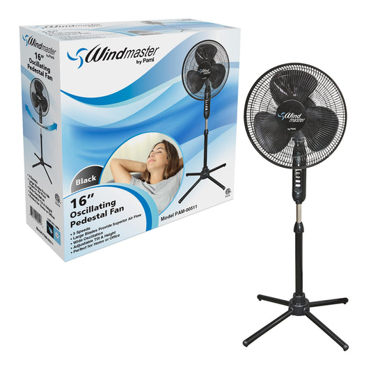 16” Oscillating Pedestal 3 Speed Fan - Adjustable Stand