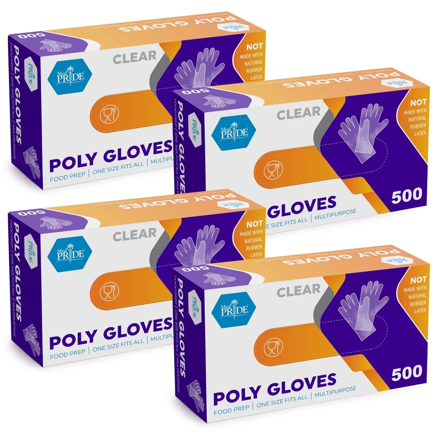 Clear Poly Gloves -  Multipurpose Gloves - Box of 500