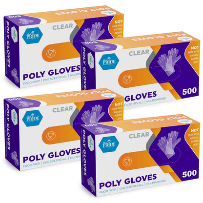 Clear Poly Gloves -  Multipurpose Gloves - Box of 500