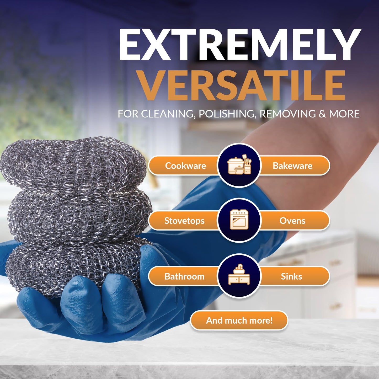 Heavy Duty Stainless Steel Scrubbing Pads - Zinc Coated