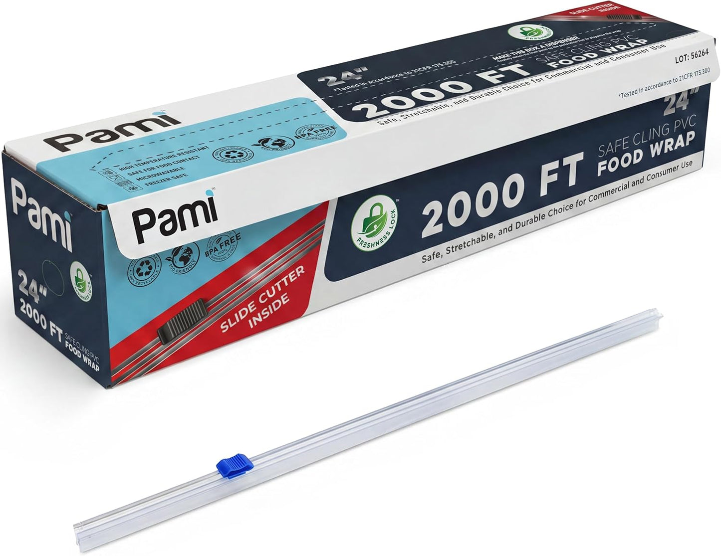 Plastic Cling PVC Food Wrap 2000 FT With Slide Cutter